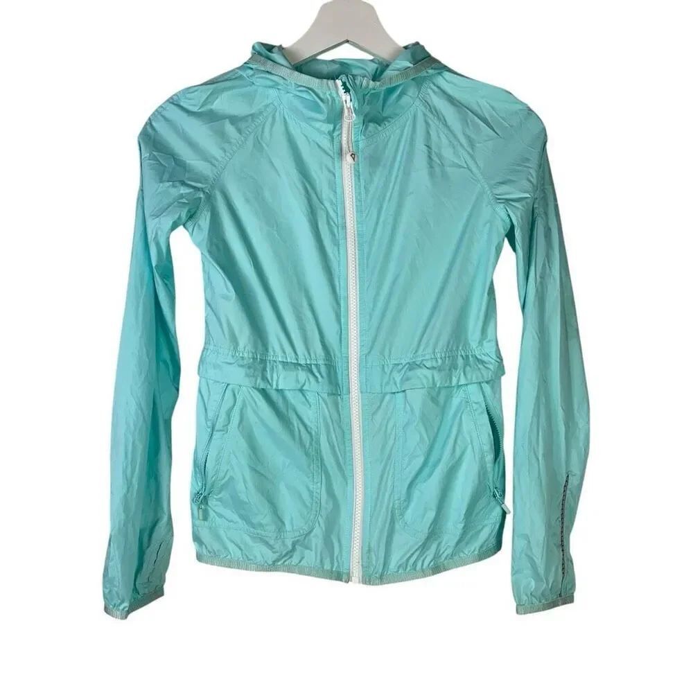 Ivivva Packable Lightweight Windbreaker size 8 Light Teal